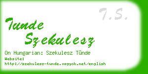 tunde szekulesz business card
